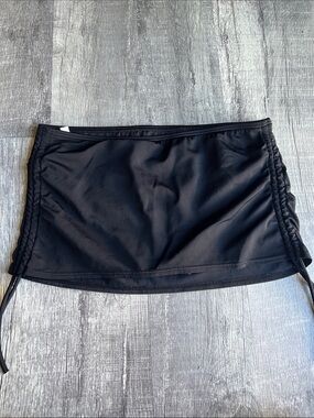 Victoria's Secret Ruched Black Swim Skirt Bikini Bottom